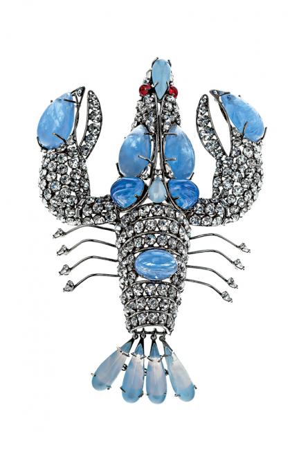Iradj Moini (1995), Lobster brooch. Czech and Austrian stones, silver plated. Signed Iradj Moini. © Pablo EstevaCollection of Barbara Berger