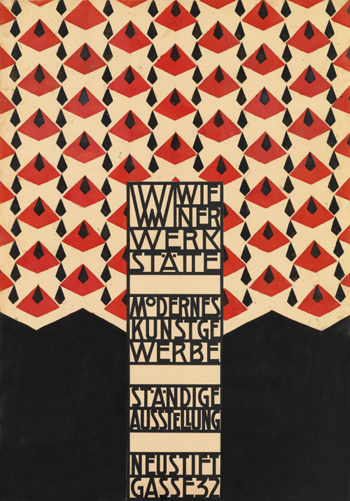 Original hand-stenciled poster by Josef Hoffmann, announcing the opening of the first Wiener Werkstätte showroom in Vienna, 1905. Estimate $250,000 to $350,000. at Swann Galleries.